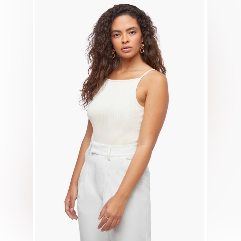 JustFab Boatneck Bodysuit Birch White
